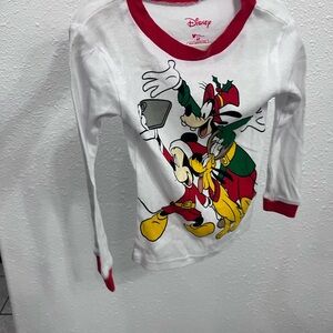 Disney Kids Long Sleeve Shirt - White and Red with Characters